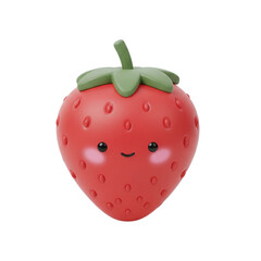 Cute strawberry with a happy smiling face
