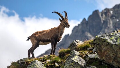 Mountain goat on rocky peak