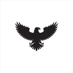 Obraz premium Majestic black silhouette of an eagle in flight