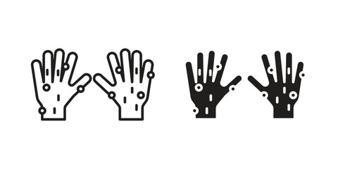 Obraz premium Rash hand icon. concept solid and line style in black. EPS 10