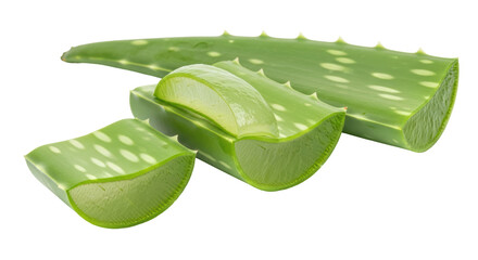 Isolated Sliced Aloe Vera