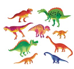 set of dinosaurs cartoon