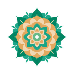 Layered Floral Foliage Mandala Vector