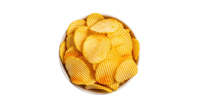 Isolated Bowl of Potato Chips