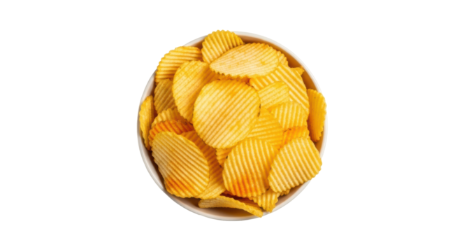 Isolated Bowl of Potato Chips