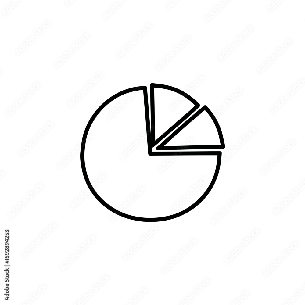 Aufkleber round chart displays segments representing percentages in graphical report statistic
