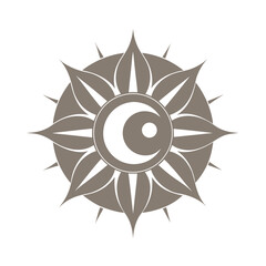 Decorative Mandala Featuring Sun Moons