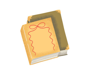 Open book with a soft yellow cover and red decorative bookmark. Suitable for reading, education, or literary-themed visuals.4