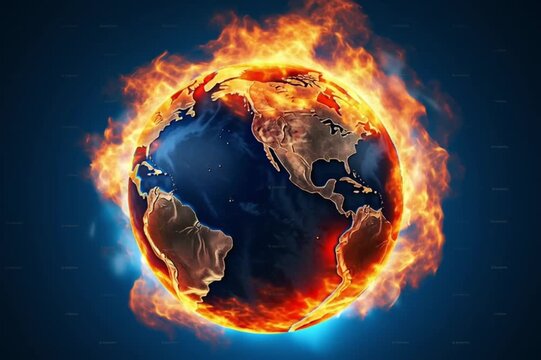 burning earth, AI generted video
