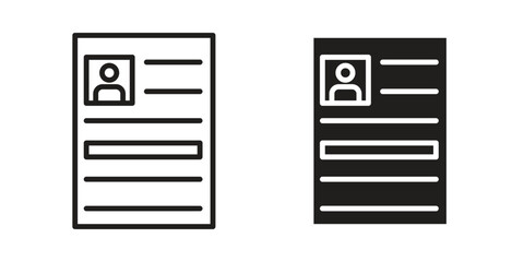 Curriculum icon. concept solid and line style in black. EPS 10