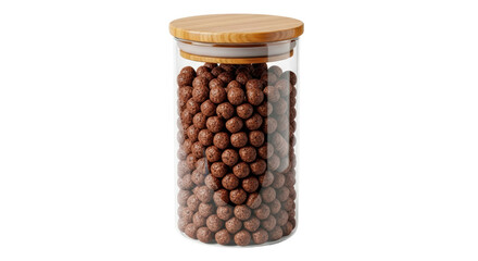 Isolated Glass Jar Filled with Chocolate Balls