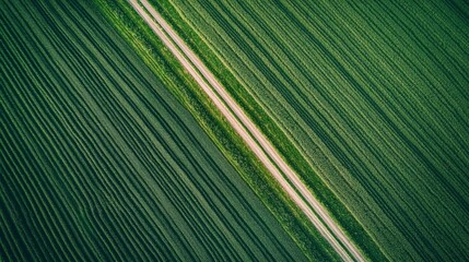 A road is shown in the middle of a field