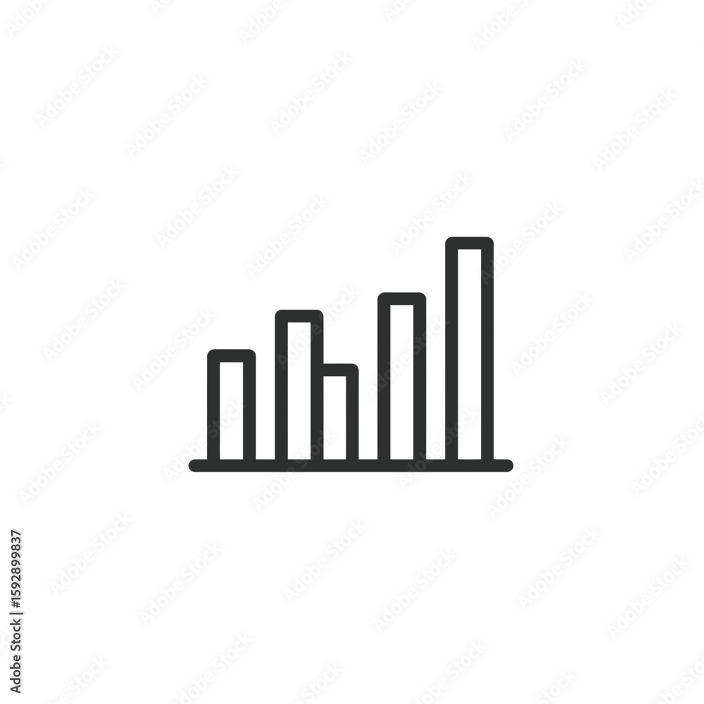 Aufkleber vertical bars display growth during analysis inside minimalistic background presentation