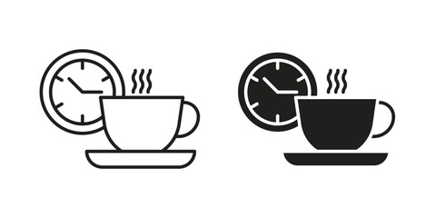 Break icon. concept solid and line style in black. EPS 10