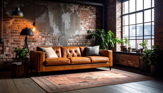 Rustic living room interior