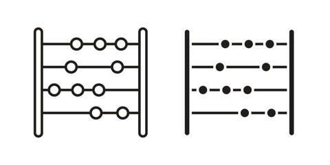 Abacus icon. concept solid and line style in black. EPS 10