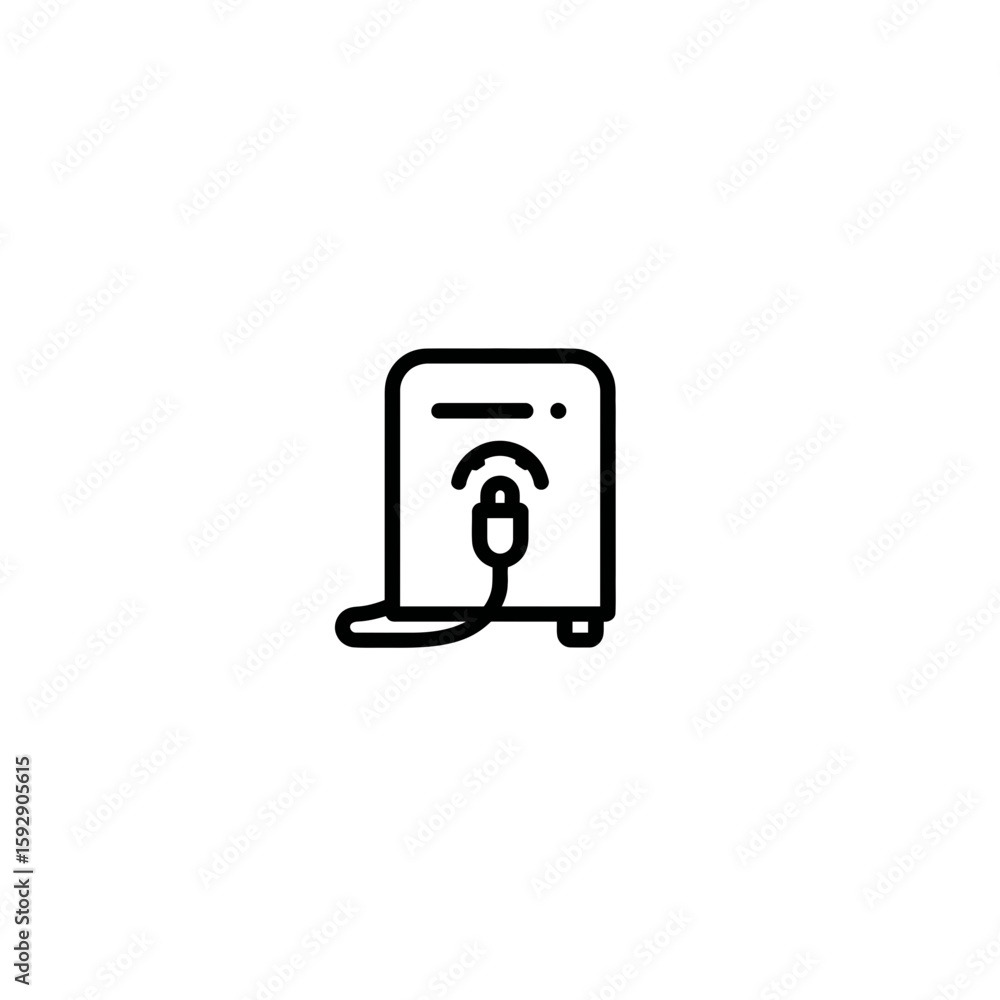 Poster device icon displays connection signal within a minimalistic white space