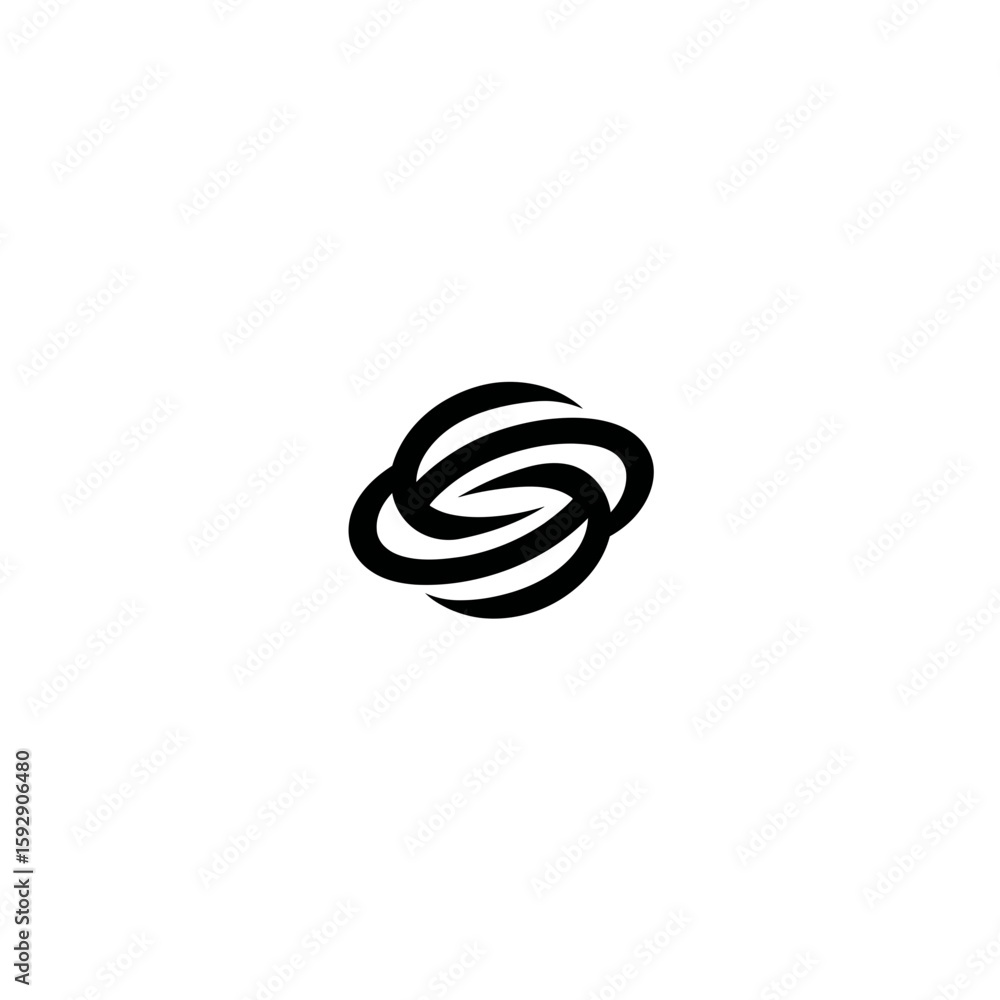 Poster Abstract shape interlocking connects within minimalist design displaying elegance simple background isolated