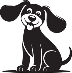 Dog Silhouette Puppy Animal Vector Art Black Illustration Cute Pet Design Cartoon