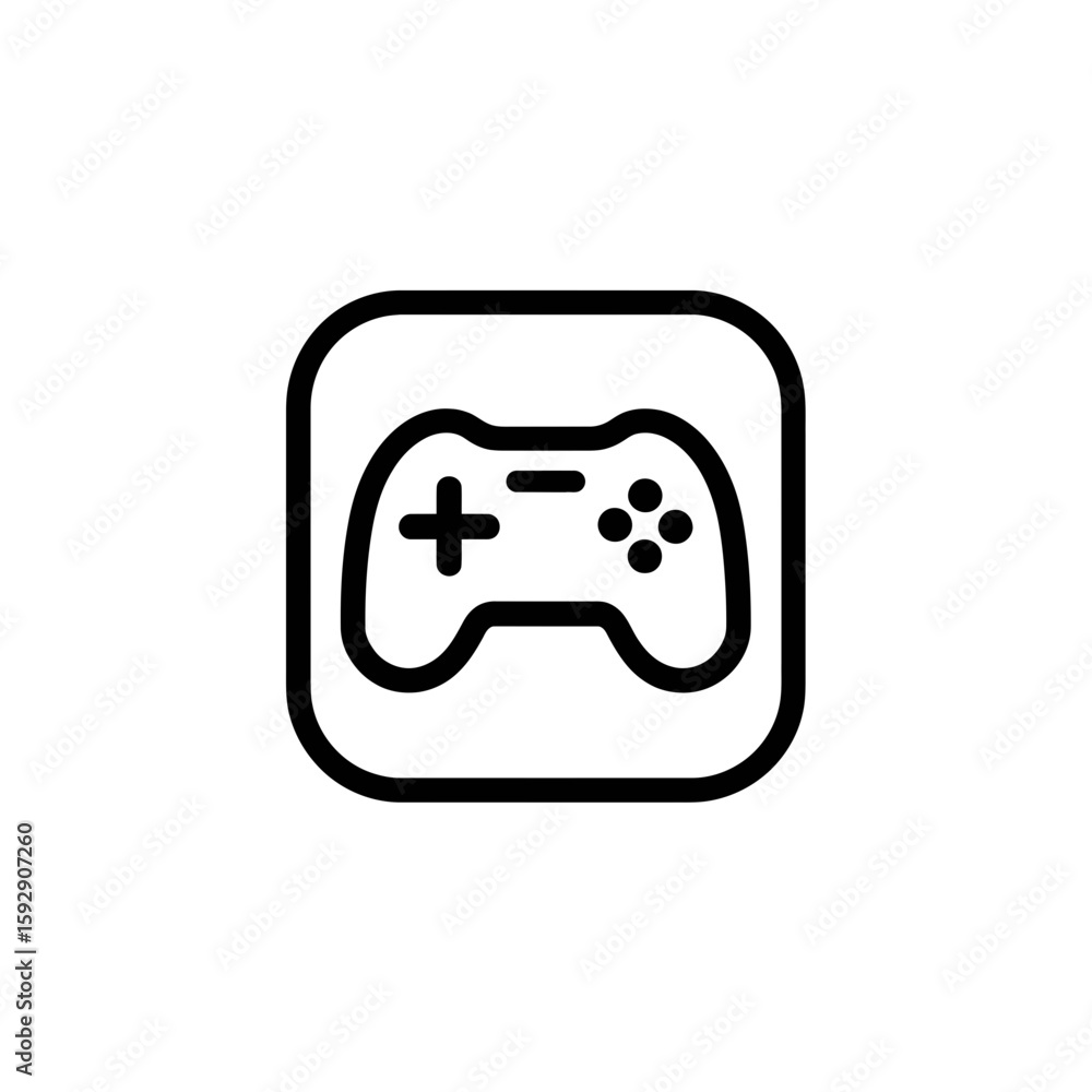 Aufkleber gamepad outline displays input in square digital recreation for entertainment