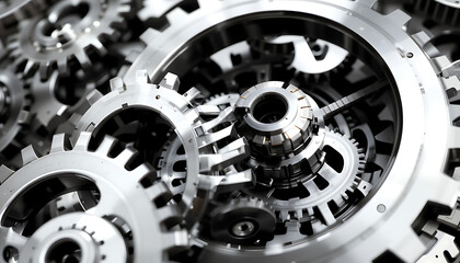 Precision Engineering: Intricate Gear System Close-Up AI Generated