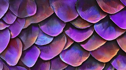 Iridescent Purple and Copper Scales Texture Background