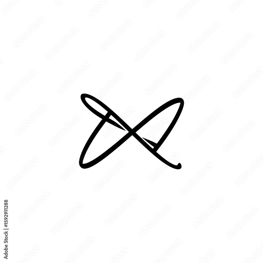 Poster abstract curvy lines intersect dynamically against plain white background minimalistic style detail