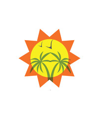 Yellow or orange sun logo design logo vector, Sun logo design template