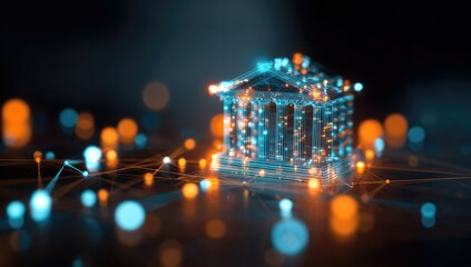 Obraz premium Digital Bank Building