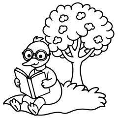 Duck line art coloring page 