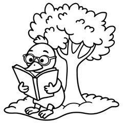 Duck line art coloring page 