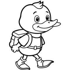 Duck line art coloring page 