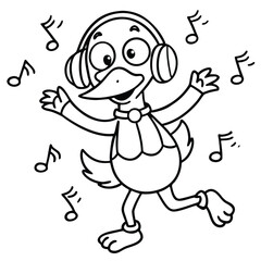 Duck line art coloring page 