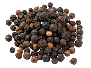Obraz premium Aromatic black peppercorns in pile showcasing natural flavor and essential kitchen spice ingredient