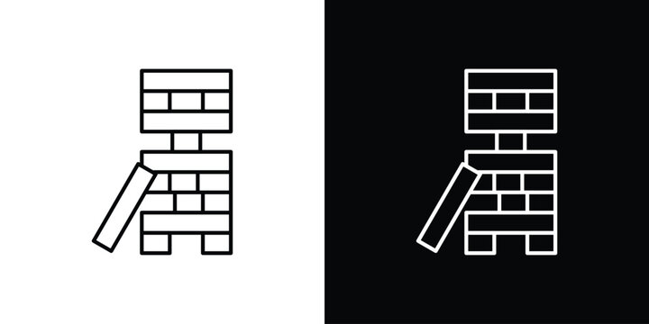 Wooden block icon. pictogram. flat vector sign. Vector Eps 10