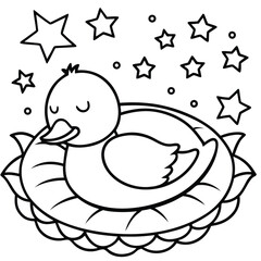 Duck line art coloring page 