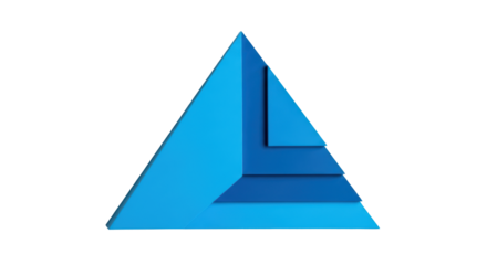 Isolated Blue Pyramid Logo