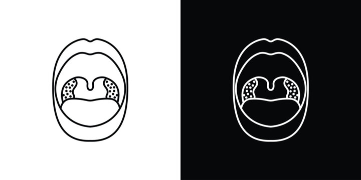 Tonsillitis icon. pictogram. flat vector sign. Vector Eps 10