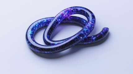 Fototapeta premium Abstract intertwined spiral, iridescent blue and purple