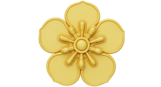 Isolated Yellow Decorative Flower - Powered by Adobe