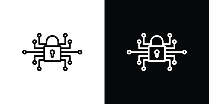 Digital Locked icon. pictogram. flat vector sign. Vector Eps 10