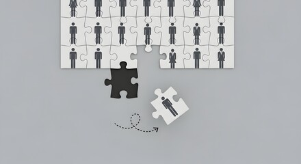 Find the right candidate recruitment process human resources puzzle team building concept