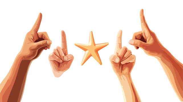 Creating star shape with finger hand sign