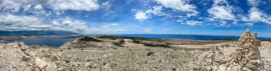 Hiking routes on the Pag Island in Croatia.