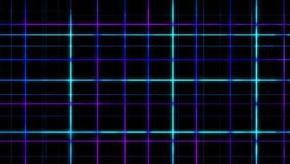 Abstract grid pattern with vibrant neon lines
