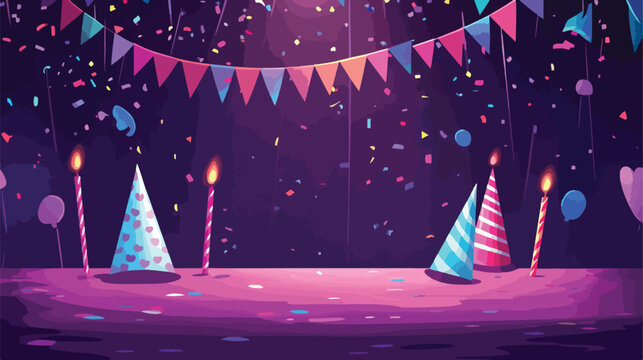 Festive Birthday Celebration with Hat and Confetti