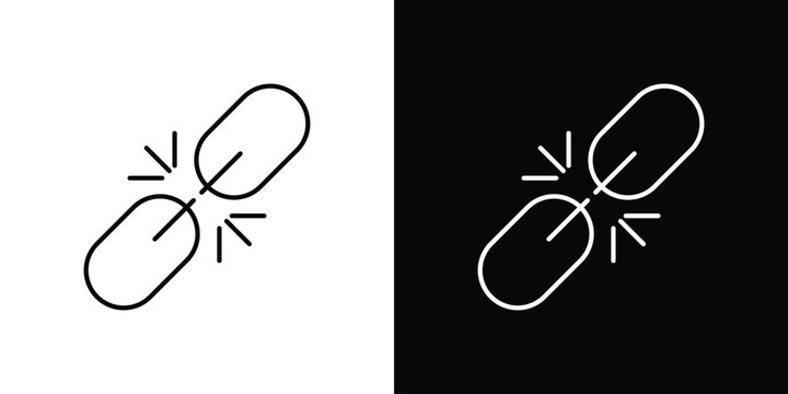 Broken link icon. pictogram. flat vector sign. Vector Eps 10