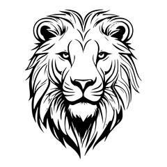 Majestic Lion Head with Flowing Mane – Flat Style Vector Illustration 