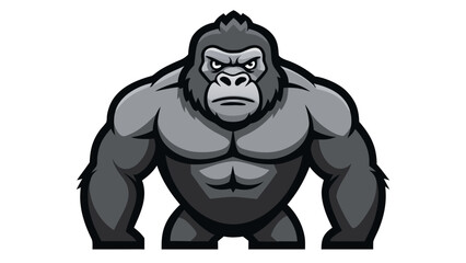 Big muscle monster cartoon character vector illustration