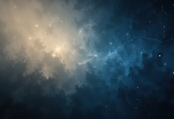Abstract cosmic design with soft blue tones and luminous highlights in a dreamy atmosphere
